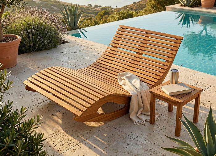 Dubbele schommelbank van duurzaam acaciahout 