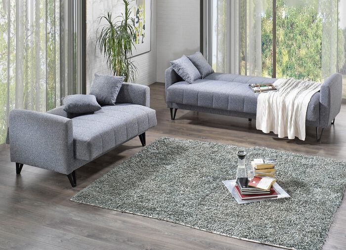 Gestoffeerd meubel met kantelfunctie dat overal in de kamer geplaatst kan worden 