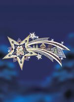 Raamdecoratie vallende ster van Plauener kant 