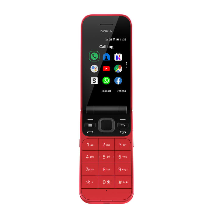 Nokia 2720 Flip clamshell-telefoon met grote knoppen ROOD