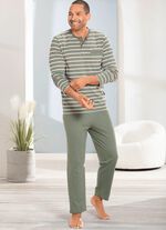 Two-pack pyjama met knoopsluiting en open manchetten 