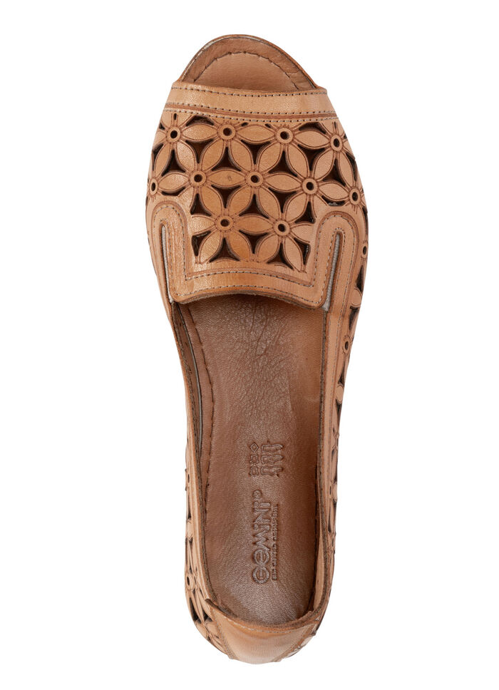 Gemini pantoffels van gedeeltelijk reli&euml;f nappaleer ORANJE