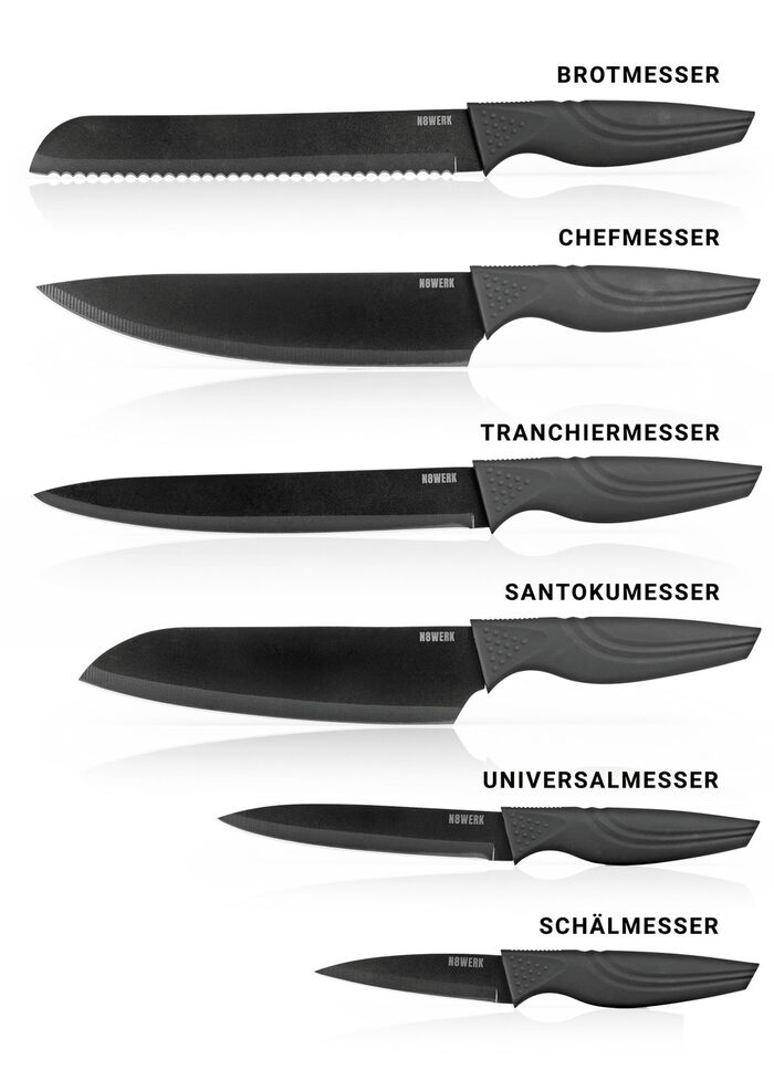 Messenblok, 7-delig, met extra scherpe titanium messen 