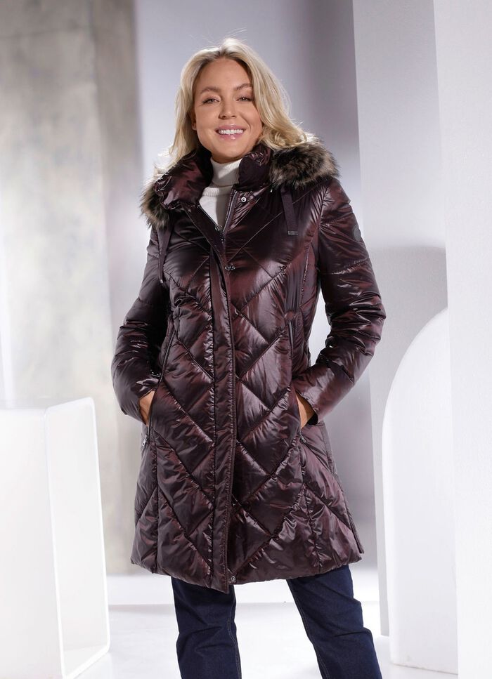 Korte jas in 2 kleuren KASTANJE