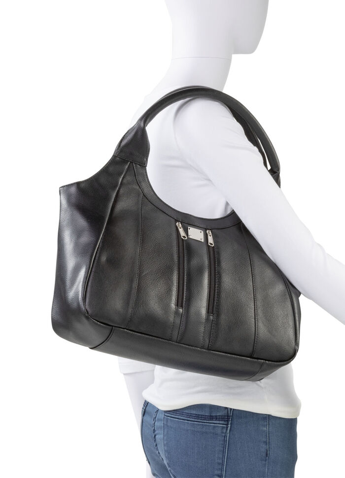 Laurina tas van nappaleer en synthetisch materiaal SCHWARZ