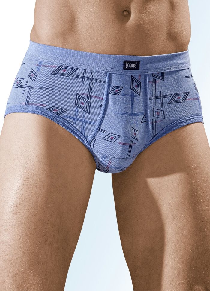 Vijfdelige set boxershorts van fijn geribd katoen met opening 