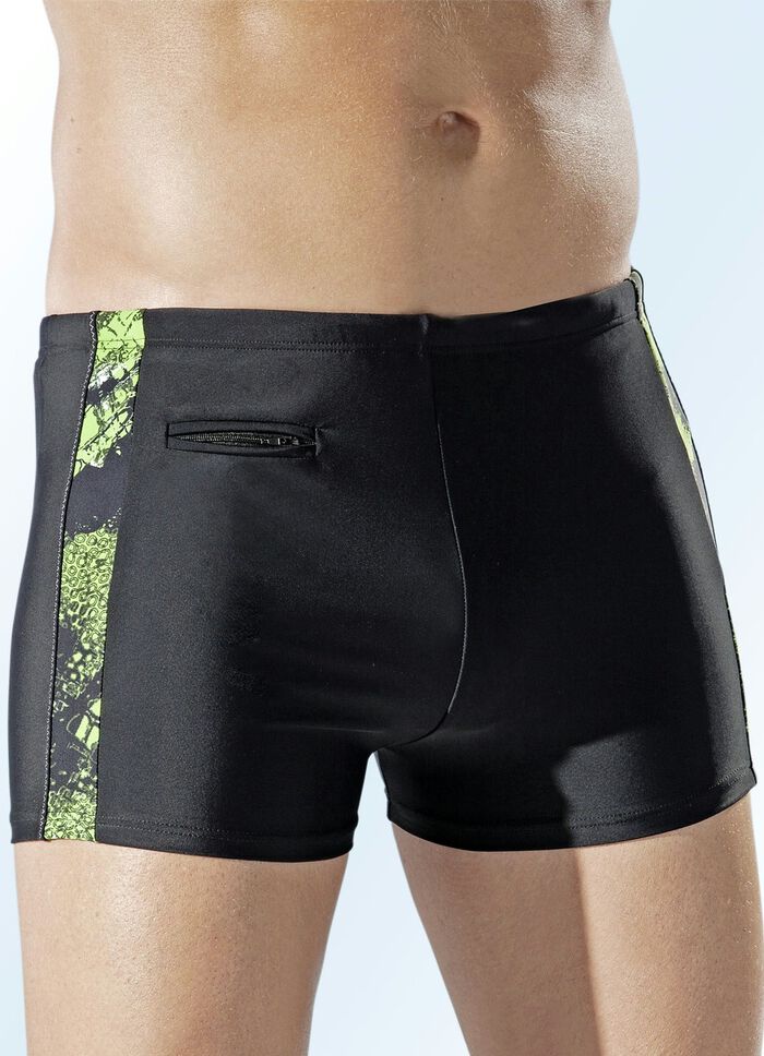 Naturana zwembroek in een hogere rechthoekige vorm met inzetstukken aan de zijkant 