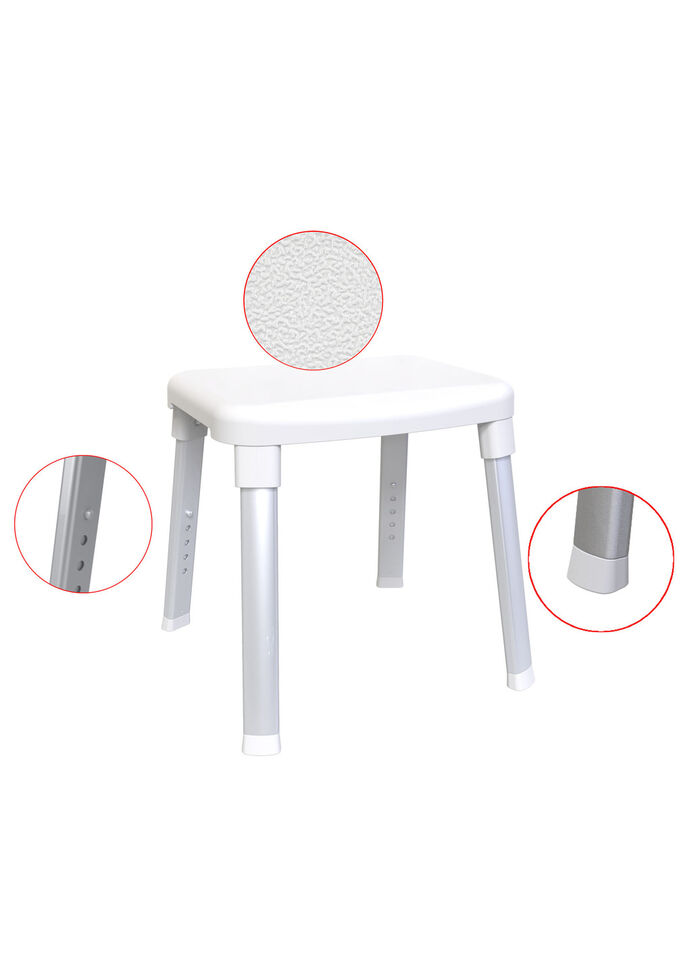 Douche- en badkruk met extra grote zitting 