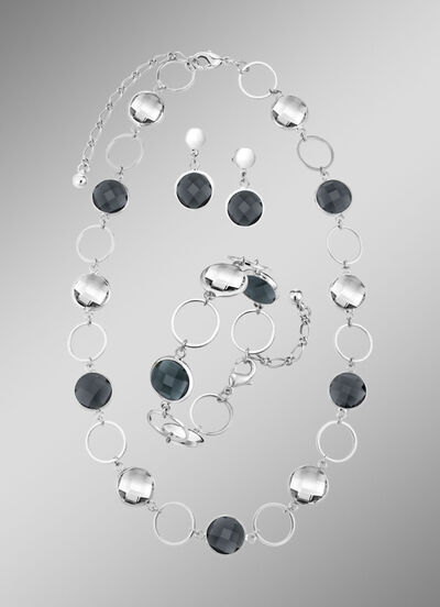 Sieradenset, 3-delig, met kristalstenen 