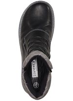 ELENA EDEN laarsje met slimme decoratieve stiksels ZWART-GRIJS