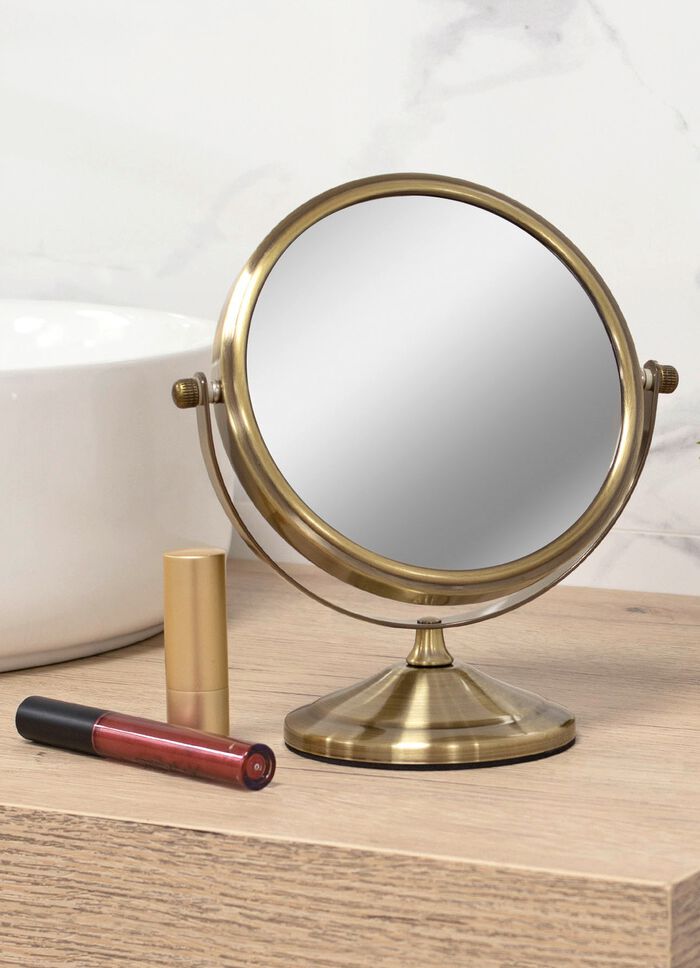 Cosmetische spiegel met stevige metalen behuizing GOLD