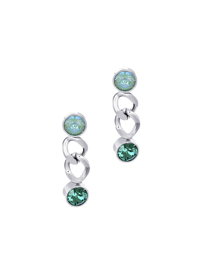 Oorknopjes met groene kristallen 