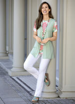 Broek met smalle zoom in 15 kleuren ECRU