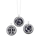 Zodiac hanger met echte agaat in zwart 