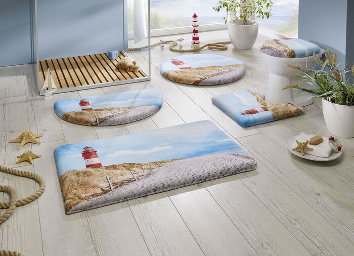 Maritieme badkamerset met antislip achterkant 