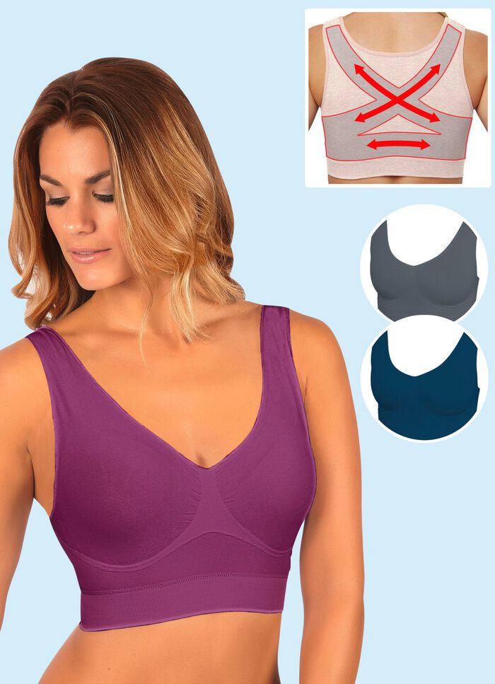 Set van 3 naadloze comfort-bh's 