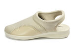 Comfortabele klompen van stretchmateriaal met elastische instapper BEIGE