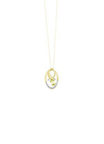 Hanger met diamanten en peridoot 