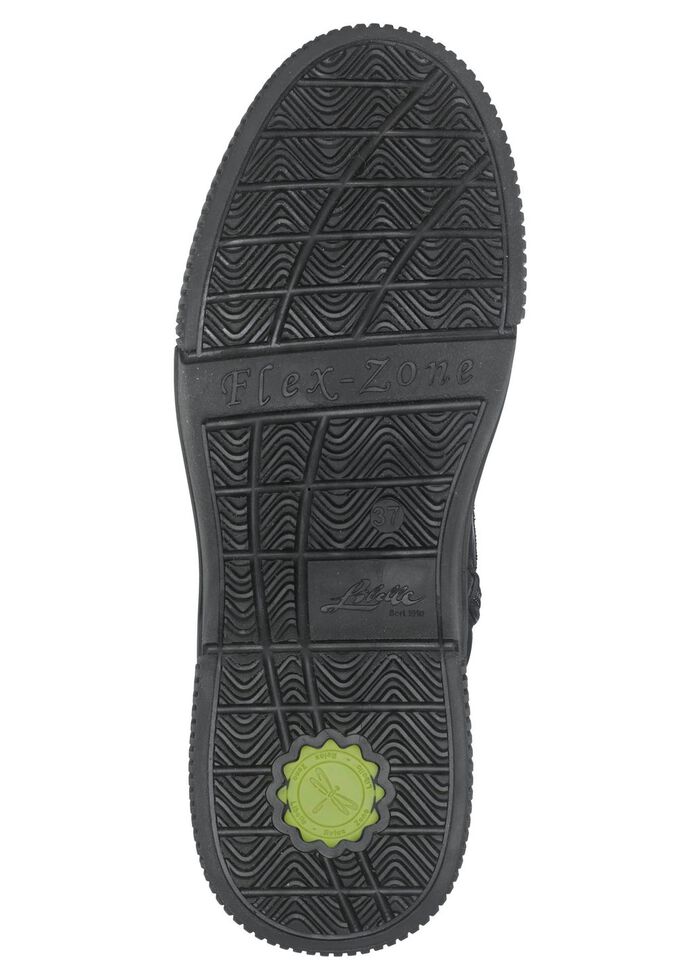 Dragonfly laarsje van nappaleer met decoratieve ritssluiting ZWART