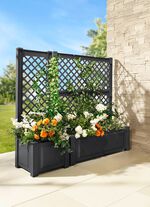 Plantenbak met trellis van robuust kunststof 