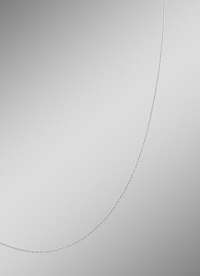 Fijne ankerketting van platina met karabijnhaak 