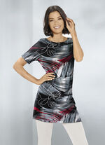 Tuniek met modieuze platte halslijn 