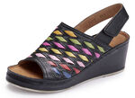 Gemini sandalen met verfijnde, kleurrijke gevlochten details ZWART