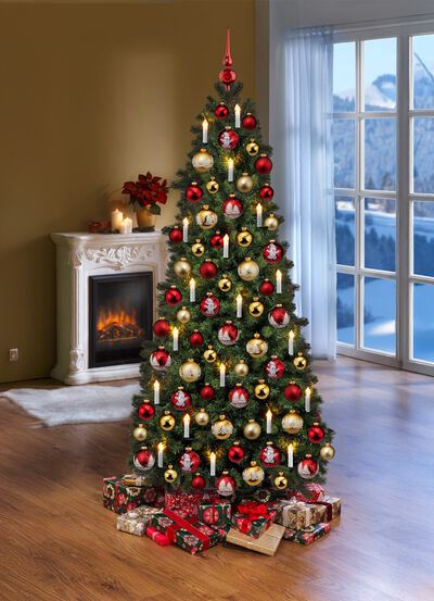 16-delige glazen kerstballen 