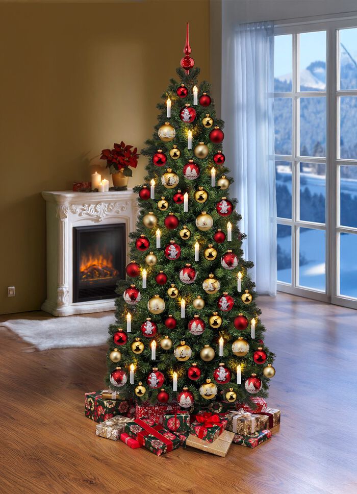 16-delige glazen kerstballen 