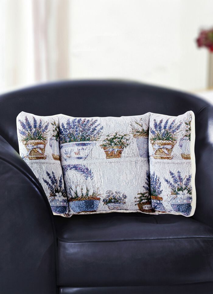 Rugkussen met lavendelmotief 