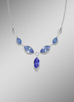 Maritieme fascinatie – ketting met blauwe Swarovski kristallen 