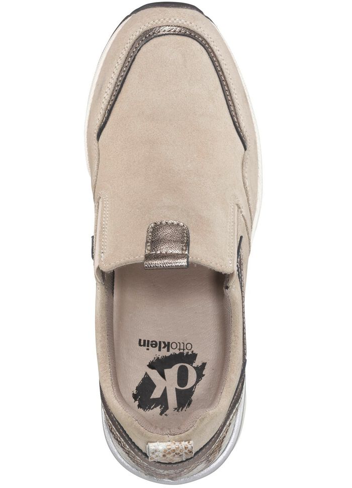 Slippers gemaakt van rundsu&egrave;de BEIGE