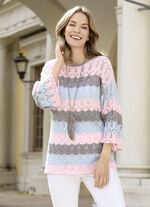 Trui met een mix van patronen in een blokstreepdessin 