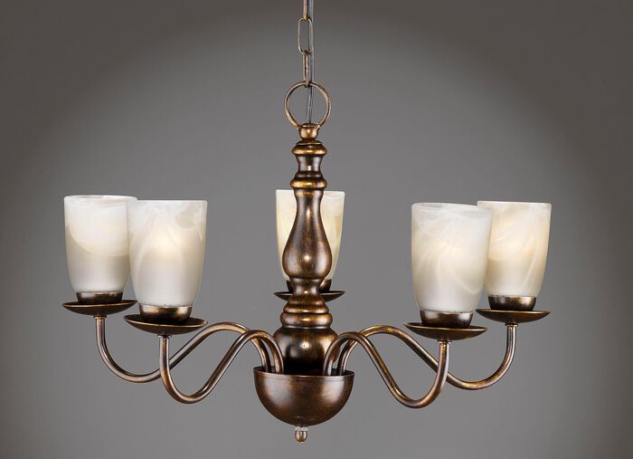 Hanglamp met lampenkap van gesatineerd glas BRUIN-GOUD