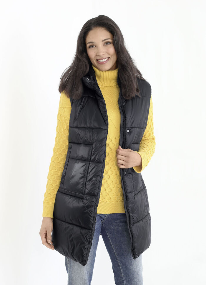 Functioneel lang vest met 2-wegritssluiting 