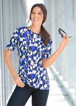 Shirt met felgekleurde inkjetprint 