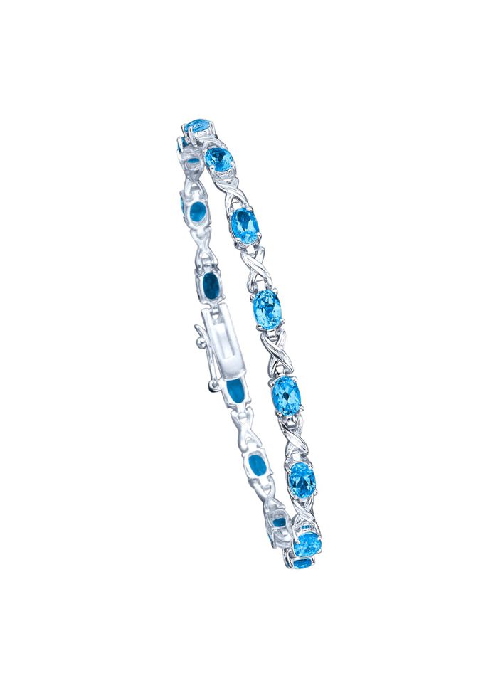 Armband met echte blauwe topazen 