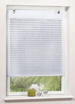 Plissee rolgordijn met decoratieve print WIT