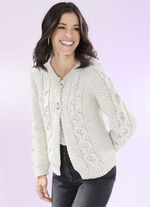 Grof gebreid vest KIEZEL GEMÊLEERD