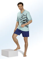 Shortama van biologisch katoen met V-hals en print 