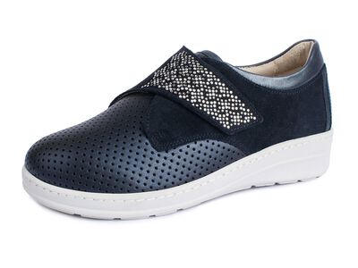 Comfortabele klittenbandschoen met uitgebreide strassversiering 