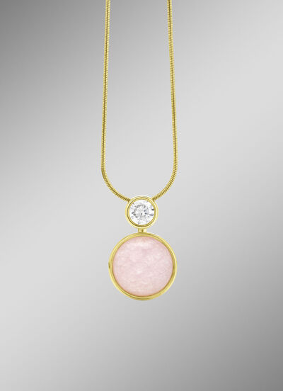 Verleidelijke elegantie: hanger met roze chalcedoon 
