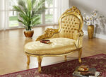 Chaise longue met massief houten frame GOUD