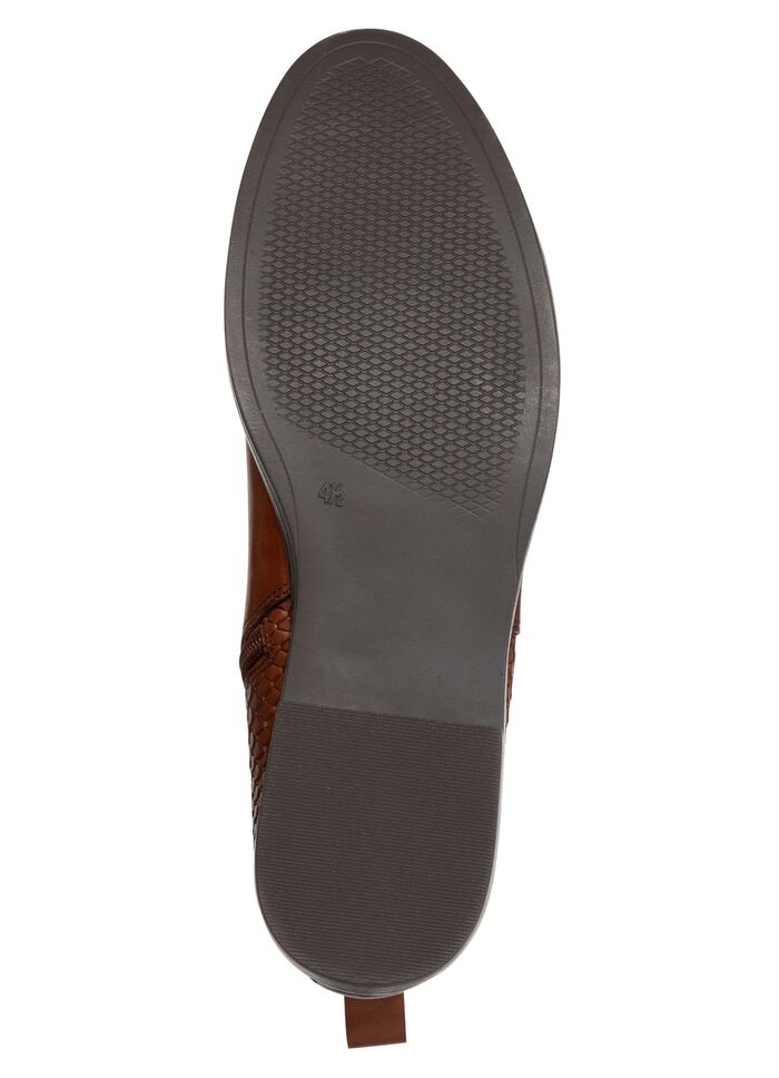 ELENA EDEN, chique dames enkellaarsjes, winterschoenen, breedte G, met rits COGNAC