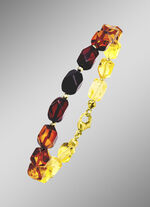 Elegante armband met barnsteen en hematiet 