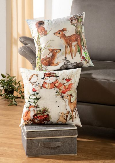 Kussenhoes met betoverende wintertaferelen 