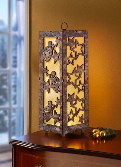 Verlichte houten lantaarn 