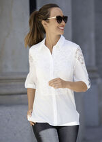 Blouse met overhemdkraag ECRU