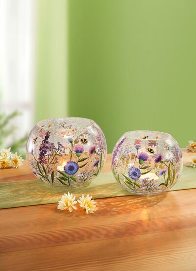 Lantaarn met lenteweidemotief 