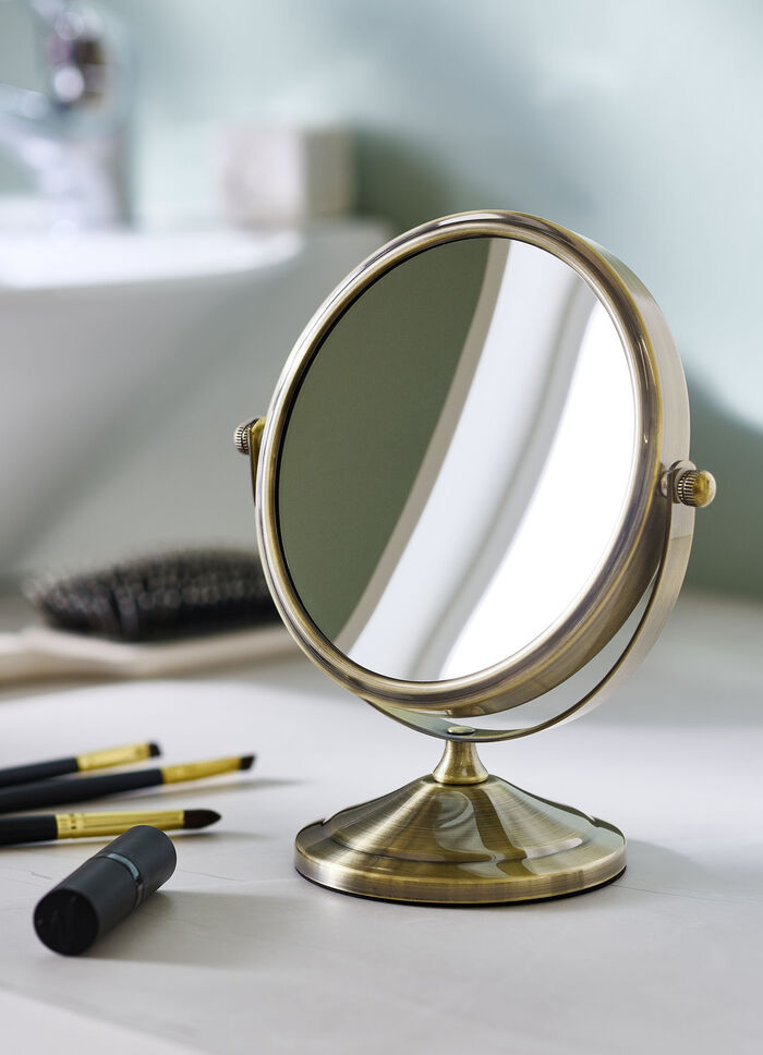 Cosmetische spiegel met stevige metalen behuizing GOLD